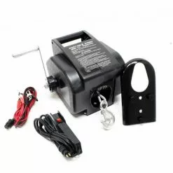WILTEC Treuil électrique 12 Volts Traction Jusqu’à 2267 Kg Treuil à Câble Manivelle Outil Bateau Remorque