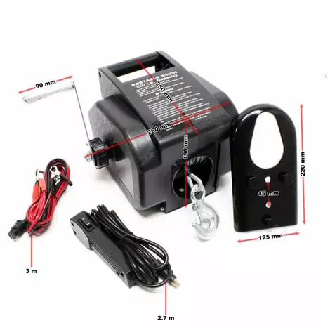 WILTEC Treuil électrique 12 V Traction Jusqu’à 4990 Kg Treuil à Câble Outil Bateau Remorque 4 WILTEC Treuil électrique 12 V Traction Jusqu’à 4990 Kg Treuil à Câble Outil Bateau Remorque – Image 2