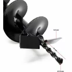 WILTEC Vis Sans Fin De Remplacement Pièce De Rechange 200mm Perceuse De Sol Tarière Creuse -Wiltec Boutique 10178755 3