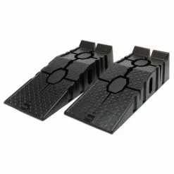 WILTEC Rampe D’accès Jeu De 2 Plastique Lourdes Charges 2,5T Rampe De Bordure Rampe De Levage