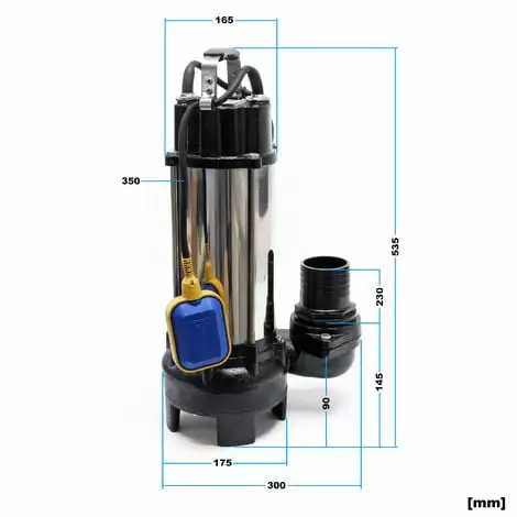 WILTEC Pompe Pour Eaux Sales Flotteur Broyeur De Végétaux 31200l/h 2,2 KW Hauteur Max. De Refoulement 10m 6 WILTEC Pompe Pour Eaux Sales Flotteur Broyeur De Végétaux 31200l/h 2,2 KW Hauteur Max. De Refoulement 10m – Image 4