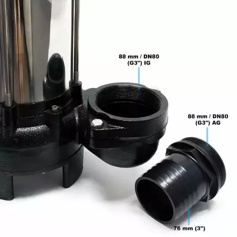 WILTEC Pompe Pour Eaux Sales Flotteur Broyeur De Végétaux 31200l/h 2,2 KW Hauteur Max. De Refoulement 10m 7 WILTEC Pompe Pour Eaux Sales Flotteur Broyeur De Végétaux 31200l/h 2,2 KW Hauteur Max. De Refoulement 10m – Image 5