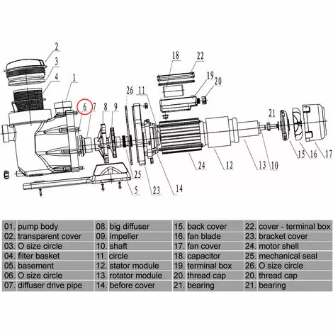 Pièce Détachée: Pompe De Piscine WilTec No. 50919 / 50920 / 50921 Joint Torique 6 5 Pièce Détachée: Pompe De Piscine WilTec No. 50919 / 50920 / 50921 Joint Torique 6 – Image 3