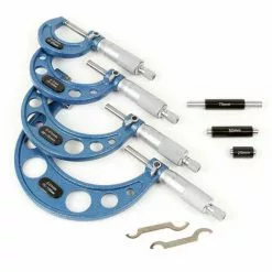 WILTEC Coffret De Micromètres Set 0-100mm 4 Manomètres Précision De Mesure 0,01mm Outil De Mesurage -Wiltec Boutique 11265322 4