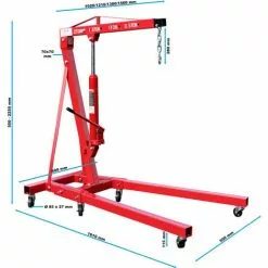 WILTEC Grue D’atelier Chèvre D’atelier Lève-moteur Hydraulique Pompe Double 2000 Kg Dispositif De Levage -Wiltec Boutique 11265332 3