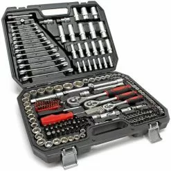 WILTEC Coffret Clé à Cliquet Jeu De 215 Pcs. Kit Clé De Serrage Douille Embouts Acier Carbonne Accessoire