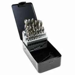 WILTEC Jeu De 25 Forets Hélicoïdaux En Acier SS-G Foret Perçage De Métal Bois Plastique 1- 3mm Mèche Set