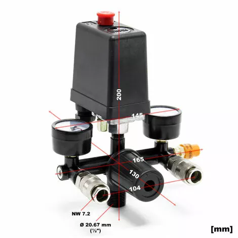 WILTEC Régulateur De Pression Avec Pressostat Pour Compresseur Pressostat 2 Afficheurs 7 WILTEC Régulateur De Pression Avec Pressostat Pour Compresseur Pressostat 2 Afficheurs – Image 5