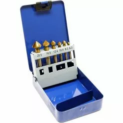 WILTEC Jeu De 6 Fraise Conique En Acier HSS Fraise à Chanfreiner Foret Bois Plastique Métal Set Outils