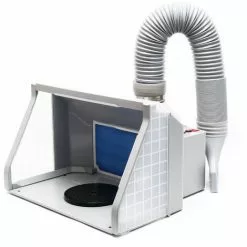 WILTEC Cabine Aspiration 9m³/min LED Double Ventilation Réglable Anti Brouillard Interrupteur 2 Niveaux