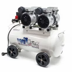 WILTEC Compresseur D’air Sans Huile Avec Réservoir De 50l 2CV, 220l/m Und 2x750W Silencieux Outil D’atelier -Wiltec Boutique 11742156 4