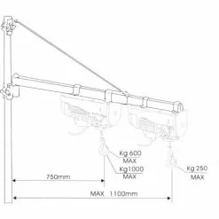 WILTEC Bras Pivotant Levage Palan Support 600g 110cm Treuil Câble Potence Fixation 9 WILTEC Bras Pivotant Levage Palan Support 600g 110cm Treuil Câble Potence Fixation -Wiltec Boutique 11742160 4