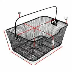WILTEC Panier Pour Vélo 38,5 X 27 X 18 Cm Porte-bagage Détachable Acier Noir Transport Sac Emplettes -Wiltec Boutique 11953019 2
