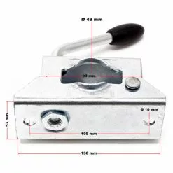 WILTEC 2x Béquille Support Avec Collier Calage Remorque 700mm ⌀48mm Pied Stabilisation Acier Galvanisé -Wiltec Boutique 13188589 5