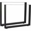 WILTEC Pieds De Table En Profil Carré 80x72cm Noir Revêtement Par Poudre Piètement Meuble -Wiltec Boutique 13224699 1