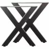WILTEC Pieds De Table En Forme X 72x60 Cm Noir Revêtement Par Poudre Piètement Meuble 1 WILTEC Pieds De Table En Forme X 72x60 Cm Noir Revêtement Par Poudre Piètement Meuble -Wiltec Boutique 13259290 1