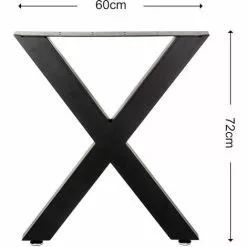 WILTEC Pieds De Table En Forme X 72x60 Cm Noir Revêtement Par Poudre Piètement Meuble -Wiltec Boutique 13259290 2