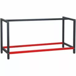 WILTEC Pied D’établi 175x57x81 Cm Acier Anthracite Rouge Support Table De Travail Emballage Atelier Dépôt