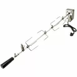 WILTEC Broche BBQ 110cm 230V En Acier Affiné 2 Fourches Incluses Tournebroche Masselotte D'équilibrage -Wiltec Boutique 13401268 3