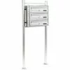WILTEC Bloc De 3 Boite Aux Lettres Pied De Support Acier Inoxydable 2 Clés Par Compartiment Superposé 1 WILTEC Bloc De 3 Boite Aux Lettres Pied De Support Acier Inoxydable 2 Clés Par Compartiment Superposé -Wiltec Boutique 13602614 1