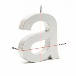 WILTEC Plaque Numéro Maison Lettre "a" 3D 15cm Acier Inoxydable Résistant Intempéries Matériel Fixation -Wiltec Boutique 13669820 5