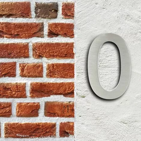 WILTEC Plaque Numéro Maison Chiffre "0" 3D 20cm Acier Inoxydable Résistant Intempéries Matériel Fixation 4 WILTEC Plaque Numéro Maison Chiffre "0" 3D 20cm Acier Inoxydable Résistant Intempéries Matériel Fixation – Image 2