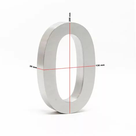 WILTEC Plaque Numéro Maison Chiffre "0" 3D 20cm Acier Inoxydable Résistant Intempéries Matériel Fixation 7 WILTEC Plaque Numéro Maison Chiffre "0" 3D 20cm Acier Inoxydable Résistant Intempéries Matériel Fixation – Image 5