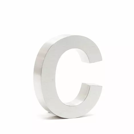WILTEC Plaque Numéro Maison Lettre "c" 3D 15cm Acier Inoxydable Résistant Intempéries Matériel Fixation 3 WILTEC Plaque Numéro Maison Lettre "c" 3D 15cm Acier Inoxydable Résistant Intempéries Matériel Fixation