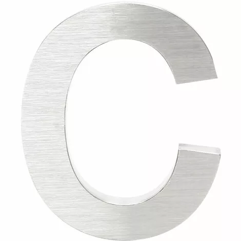 WILTEC Plaque Numéro Maison Lettre "c" 3D 15cm Acier Inoxydable Résistant Intempéries Matériel Fixation 5 WILTEC Plaque Numéro Maison Lettre "c" 3D 15cm Acier Inoxydable Résistant Intempéries Matériel Fixation – Image 3