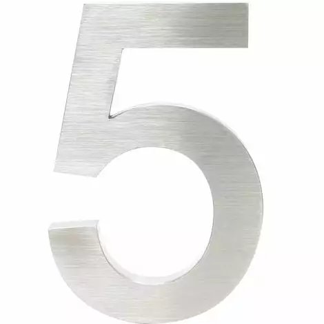 WILTEC Plaque Numéro Maison Chiffre "5" 3D 20cm Acier Inoxydable Résistant Intempéries Matériel Fixation 5 WILTEC Plaque Numéro Maison Chiffre "5" 3D 20cm Acier Inoxydable Résistant Intempéries Matériel Fixation – Image 3