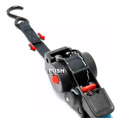 WILTEC 2x Sangles D'arrimage Automatique 100 DaN Charge De Traction LGF 0,2m LGL 1,8m PES Courroie Crochet 6 WILTEC 2x Sangles D'arrimage Automatique 100 DaN Charge De Traction LGF 0,2m LGL 1,8m PES Courroie Crochet – Image 4