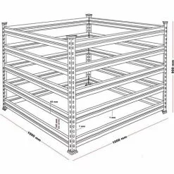 WILTEC Composteur De Jardin En Métal 100 X 90 X 90cm 900 Litres Déchets Organiques Recyclage Bac à Compost 9 WILTEC Composteur De Jardin En Métal 100 X 90 X 90cm 900 Litres Déchets Organiques Recyclage Bac à Compost -Wiltec Boutique 13817513 4