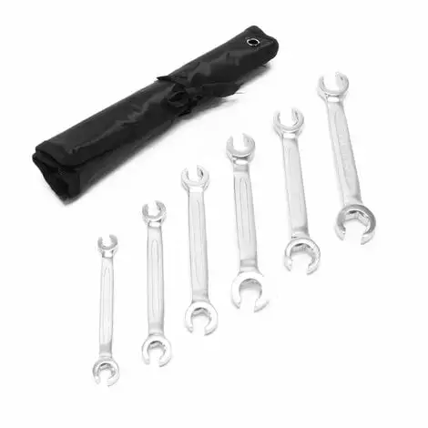 WILTEC Jeu De Clé Pour Conduite De Frein 6 Pcs 8-19 Mm Clé à Durite De Frein Clé Polygonale Plate à Cliquet 4 WILTEC Jeu De Clé Pour Conduite De Frein 6 Pcs 8-19 Mm Clé à Durite De Frein Clé Polygonale Plate à Cliquet – Image 2