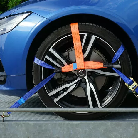 WILTEC Jeu 4 Sangle D’arrimage Tour Roue Transport Auto 50mmx3,5m 3000 DaN Sangle Fixation Serrage Sécurité 4 WILTEC Jeu 4 Sangle D’arrimage Tour Roue Transport Auto 50mmx3,5m 3000 DaN Sangle Fixation Serrage Sécurité – Image 2