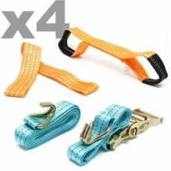 WILTEC Jeu 4 Sangle D’arrimage Tour Roue Transport Auto 50mmx3,5m 3000 DaN Sangle Fixation Serrage Sécurité 7 WILTEC Jeu 4 Sangle D’arrimage Tour Roue Transport Auto 50mmx3,5m 3000 DaN Sangle Fixation Serrage Sécurité -Wiltec Boutique 14647852 3