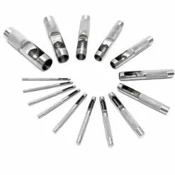 WILTEC Jeu De Poinçons 2-22mm 15 Pièces En Acier Au Carbone Pour Cuir Et Caoutchouc Et Plastique Souple