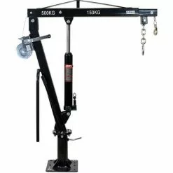 WILTEC Grue De Levage Pick Up Charge 500 Kg Avec Treuil Tête Pivotante 360° Socle Massif Ancrage Au Sol -Wiltec Boutique 14833560 4