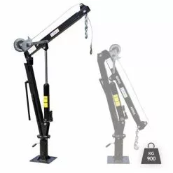 WILTEC Grue De Levage Pick Up Rabattable Charge De 900kg Tête Pivotante à 360° & Treuil Socle Solide