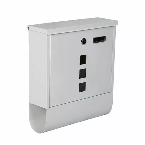 WILTEC Boite Aux Lettres Blanche Compartiment Pour Journaux Large Fente 3 Fenêtres De Visualisation 4 WILTEC Boite Aux Lettres Blanche Compartiment Pour Journaux Large Fente 3 Fenêtres De Visualisation – Image 2