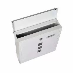 WILTEC Boite Aux Lettres Blanche Compartiment Pour Journaux Large Fente 3 Fenêtres De Visualisation 10 WILTEC Boite Aux Lettres Blanche Compartiment Pour Journaux Large Fente 3 Fenêtres De Visualisation -Wiltec Boutique 14850165 4