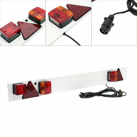 WILTEC Rampe Éclairage Remorque 7 Broches Largeur 137cm & Câble De 6m Avec Feux Arrière Stop & Clignotants 3 WILTEC Rampe Éclairage Remorque 7 Broches Largeur 137cm & Câble De 6m Avec Feux Arrière Stop & Clignotants