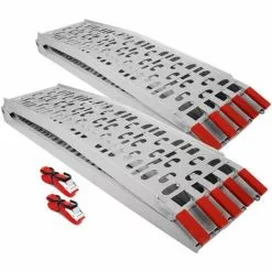 WILTEC 2x Rampe De Chargement Moto ATV Pliable Aluminium Rail D'accès 226cm 800kg