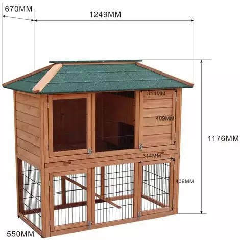 WILTEC Clapier Lapins Clapier Lièvres Avec Enclos Au Niveau Inférieur Bois D’épicéa Toit En Bitume Étable Petits Animaux 4 WILTEC Clapier Lapins Clapier Lièvres Avec Enclos Au Niveau Inférieur Bois D’épicéa Toit En Bitume Étable Petits Animaux – Image 2