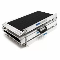 WILTEC Rampe Pour Fauteuil Roulant Rampe De Chargement 2x Pliable Alu Surface Antidérapante 152 Cm 270 Kg