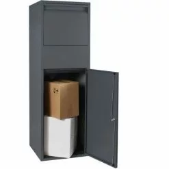 WILTEC Boîte à Colis Verrouillable Boîte Aux Lettres Sur Pieds Anthracite Colis S Et L Usage Domestique -Wiltec Boutique 15359663 2