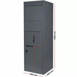 WILTEC Boîte à Colis Verrouillable Boîte Aux Lettres Sur Pieds Anthracite Colis S Et L Usage Domestique -Wiltec Boutique 15359663 4