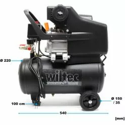 WILTEC Compresseur Air Comprimé 24L Set 13 Pcs. Outil Pneumatique Manomètre Pneus Pistolet De Pulvérisation -Wiltec Boutique 15772609 3