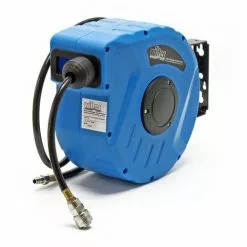 WILTEC Enrouleur Automatique Tuyau à Air Comprimé 10m+1m Support Mural Pivotable 180° Dévidoir Pneumatique