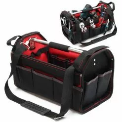 WILTEC Sac à Outils Taille XL Bandoulière Réglable Et Poignée Poches Intérieures Et Extérieures Porte-outils