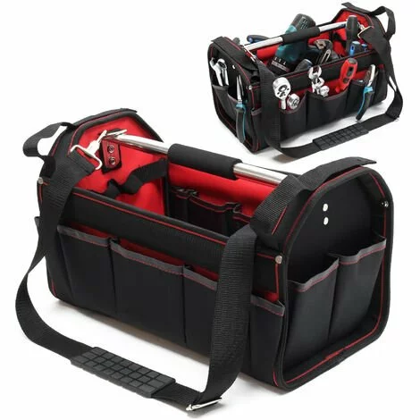 WILTEC Sac à Outils Taille XL Bandoulière Réglable Et Poignée Poches Intérieures Et Extérieures Porte-outils 3 WILTEC Sac à Outils Taille XL Bandoulière Réglable Et Poignée Poches Intérieures Et Extérieures Porte-outils